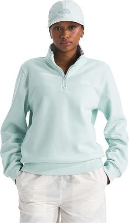 The North Face Evolution Embroidered 1/4 Zip Womens Sweatshirt Opal Frost : 2XL, Cotton/Polyester