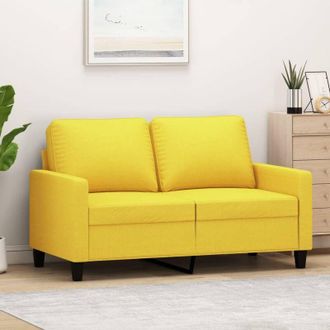 vidaXL Sof&aacute; De 2 Plazas De Tela Amarillo Claro 120 Cm Vidaxl