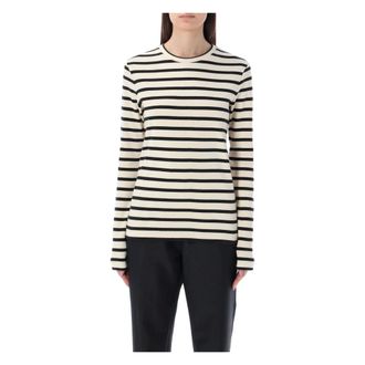 Jil Sander Tops, Dames, Zwart, S, Geribbeld langemouwstopje