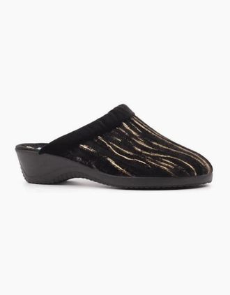 Lunar Womens Lunar slippers Glenda KLA 267 in Black - Size: 8