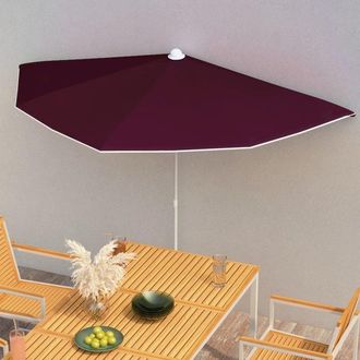vidaXL Garden Half Parasol with Pole 70.9x35.4 Bordeaux Red