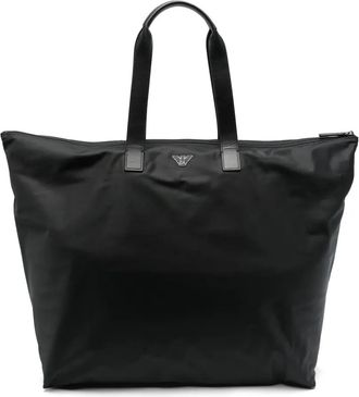 Emporio Armani Borsa tote con placca logo - Nero