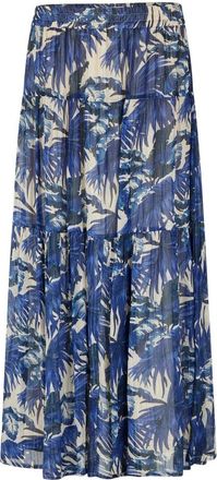Lollys Laundry Diamond LL Maxi Rok - Dames - Maxi Rokken - Blauw - M - Katoen - Rokken