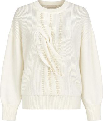 Twinset Jersey de punto con cuello redondo - Knitwear - Mujer - Blanco - L