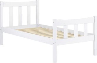 LPD Furniture Havana Single Bed Frame (Pack of 2) - Pine/Metal - L200.8 x W99 x H96 cm - White/Pewter - Flat Pack