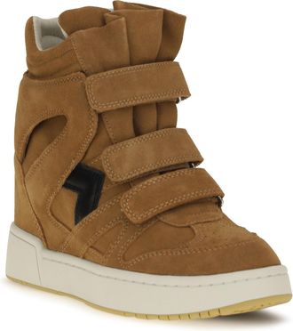 Isabel Marant Womens Leather Sneakers Cognac - Black