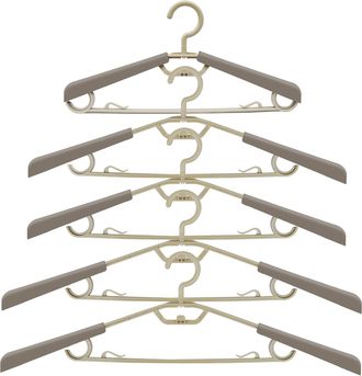 OEM Juego De 5 Perchas Deslizantes Grandes Fabricadas En Pl&aacute;stico De Alta Calidad, Con Sistema De Colgado, Que Ahorran Espacio En El Armario, Color Gris