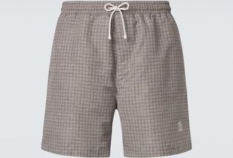 Brunello Cucinelli Logo swim trunks