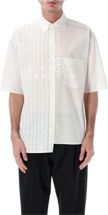 Maison Margiela Bowling Shirt Numbers - Heren - Korte mouwen Overhemden - Wit - XL - Overhemden