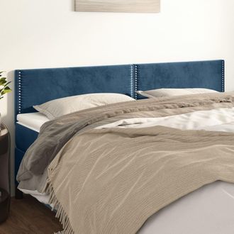 vidaXL Cabeceros 2 Unidades De Terciopelo Azul Oscuro 100x5x78/88 Cm Vidaxl