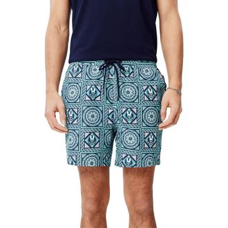 Psycho Bunny Frank All Over Swim Trunks in Cabbage at Nordstrom, Size Xx-Large