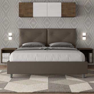 Itamoby Itamoby - Letto matrimoniale contenitore imbottito 160x200 similpelle cappuccino Appia
