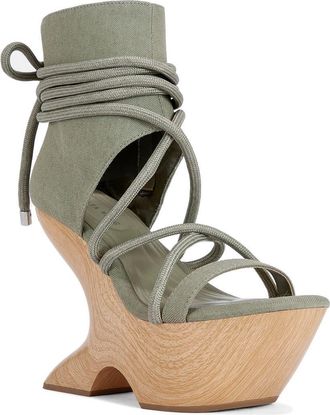 Azalea Wang Tiziano Floating Heel Platform Sandal in Olive at Nordstrom, Size 7