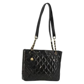 Chanel Pre-owned Shoulder Bags, female, Black, Size: ONE SIZE Pre-owned Vintage Patent Leather Tote Bag