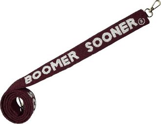 La Chic Designs Womens Boomer Sooner Beaded Bag Strap In Maroon