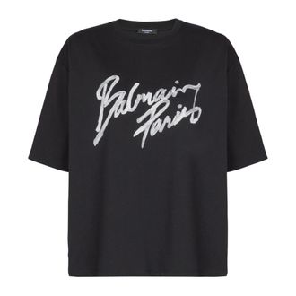 Balmain Boxy T-shirt with Paris Brush print