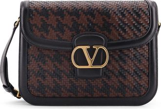 Valentino Garavani 9to5 Woven Leather Shoulder Bag