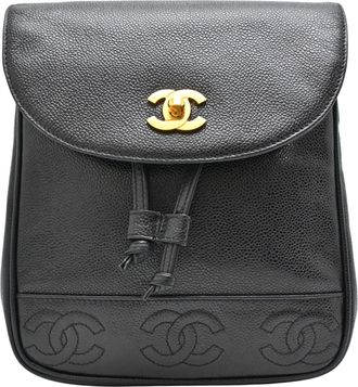 Chanel Black Grained Calfskin Backpack (Pre-Owned)