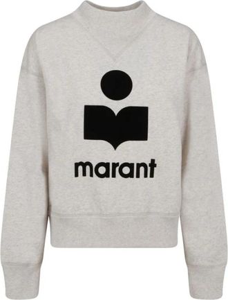 Isabel Marant Katoenen Moby Sweatshirt met Iconisch Logo - Dames - Sweatshirts - Grijs - S - Katoen - Hoodies & sweatvesten