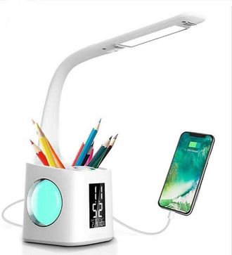 Elle L&aacute;mpara De Escritorio Led Yidomde Para El Cuidado De La Vista, L&aacute;mpara De Mesa De Estudio Con Puerto De Carga Usb, Luz Ambiental Nocturna, Portal&aacute;pice