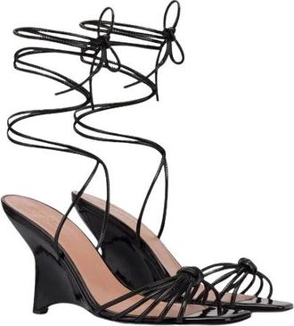 Philosophy di Lorenzo Serafini Wedges, female, Black, Size: 10 US Patent Leather Wedge Sandals