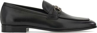 Ferragamo Zwarte leren instappers - Heren - Loafers - Zwart - 41 1/2 EU - Schoenen