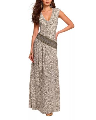 Ramy Brook Jamie Maxi Dress In Bone/black Floral