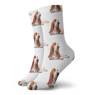 XCNGG Basset Hound Dog Socks Soft Running Hiking Work Sock Comfort Breathable Casual Sox for Men Women