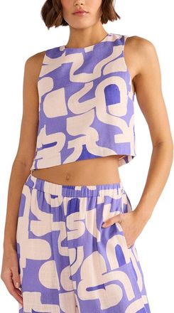 Minkpink Minkpink Iris Linen-Blend Crop Tank