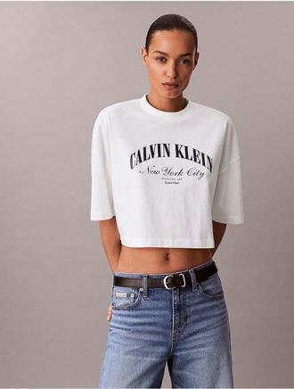 Calvin Klein Jeans Calvin Klein Womens Heritage Classic Boxy T-Shirt - Open White - XS