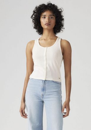 Levi's Tanktop LEVIS, Damen, Gr. XS (34), gardenia, Web, Obermaterial: 96% Baumwolle, 4% Elasthan, unifarben, figurbetont h&uuml;ftlang, Rundhals, Tops Tanktop, m