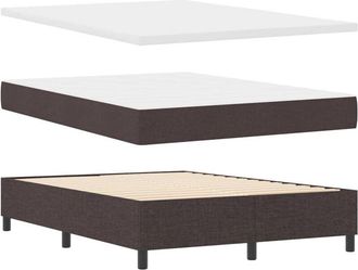vidaXL Vidaxl - Cama Tipo Box Spring Marr&oacute;n Oscuro 160 X 200 Cm Tela