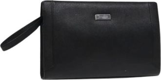 Burberry Pre-owned Clutches, female, Black, Size: ONE SIZE Pre-owned Leather Pouch