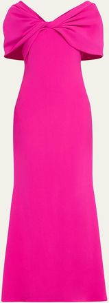 Badgley Mischka Twist-Front Trumpet Gown