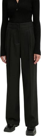 2nd Day Carter Broek - Dames - Wijde Broeken - Zwart - L - Polyester - Broeken