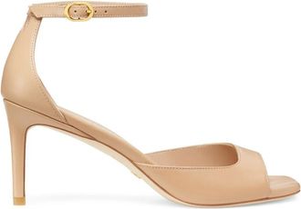 Stuart Weitzman Nudistia 75 Sandal - Dames - Sandalen met hakken - Beige - 41 EU - Leer - Schoenen