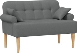 vidaXL Sof&aacute; Amoroso Con Botones Acolchados Gris Oscuro Tela Vidaxl