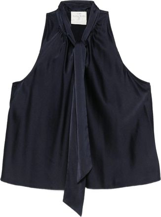 Forte_Forte Heavy Stretch Silk Satin Bow Tie Top