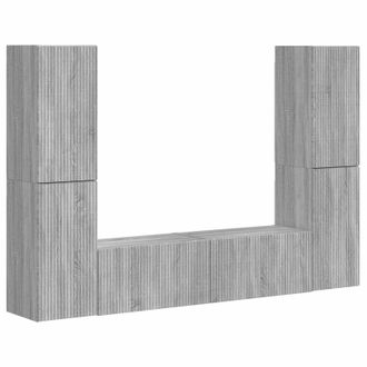 vidaXL Conjunto De Mueble De Tv 6 Pcs Gris Sonoma Madera De Ingenier&iacute;a Vidaxl