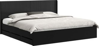 vidaXL Estructura De Cama Con Almacenamiento Y Cabecero Negro Vidaxl