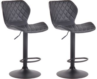 Clp Set De 2 Taburetes Cork En Simil Cuero Negro Negro
