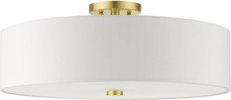 Livex Lighting 5 Light Satin Brass Semi-Flush