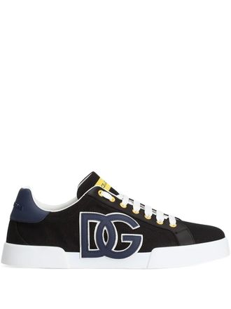 Dolce & Gabbana Portofino logo-embellished low-top sneakers - Black