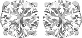 Diamond2Deal 14k White Gold 1 CTW Round Lab Grown Diamond Solitaire Stud Earrings