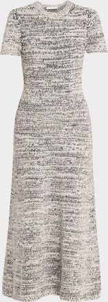 Proenza Schouler Mel Short-Sleeve Marled Cotton Dress