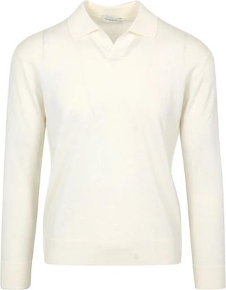 Paolo Pecora Loose Fit Poloshirt - Heren - Polos - Beige - L - Wol - Tops