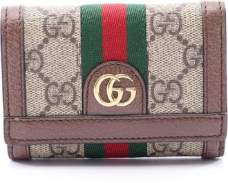 Gucci Beige Brown Multi-Color Leather Pvc Wallet (Tri-Fold) (Pre-Owned)