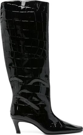 Retrofête Taliah knee-high boots - women - Leather/Leather/Fabric - 38 - Black