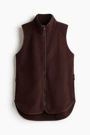 H&M Regular Fit Teddy Sports Gilet in Warm Brown at Nordstrom, Size Xx-Large
