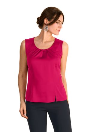 Hermann Lange Shirttop, Damen, Gr. 38, pink (schwarzpink), Obermaterial: 100% Polyester, HERMANN LANGE COLLECTION, regular fit, Rundhals, Tops Shirttop, mit Seitens